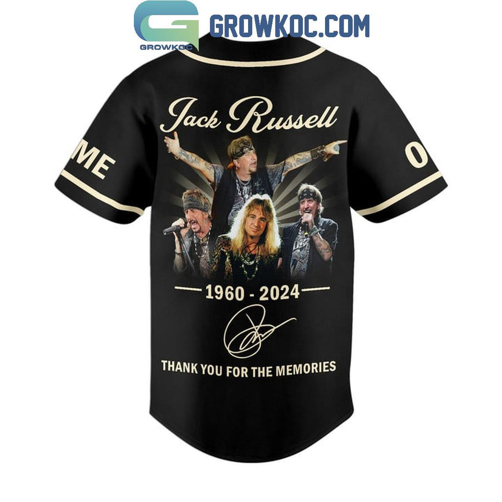 Jack Russell Thank You For The Memories In Great White 2024 Personalized Baseball Jersey