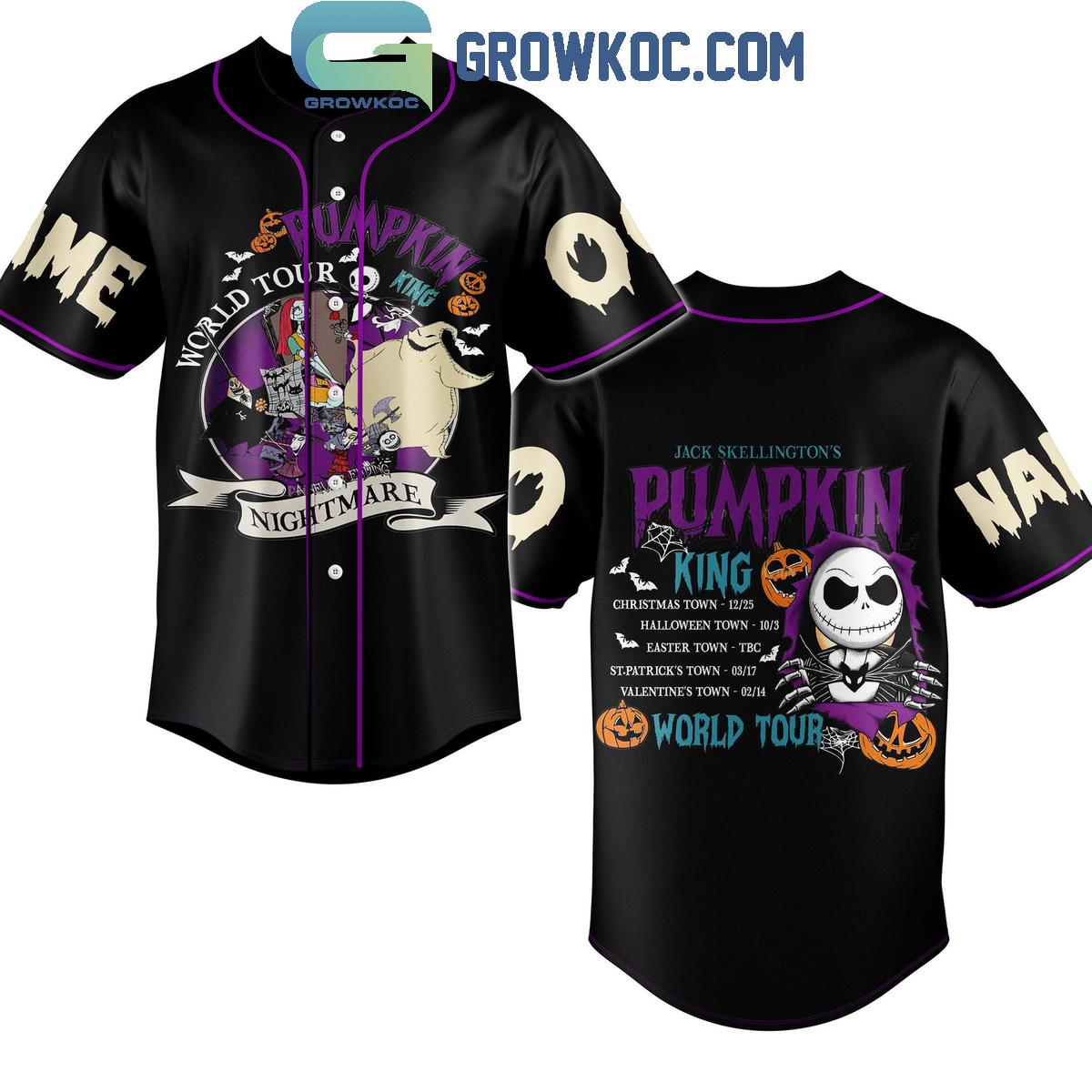 Jack Skellington’s Pumplin King World Tour Personalized Baseball Jersey