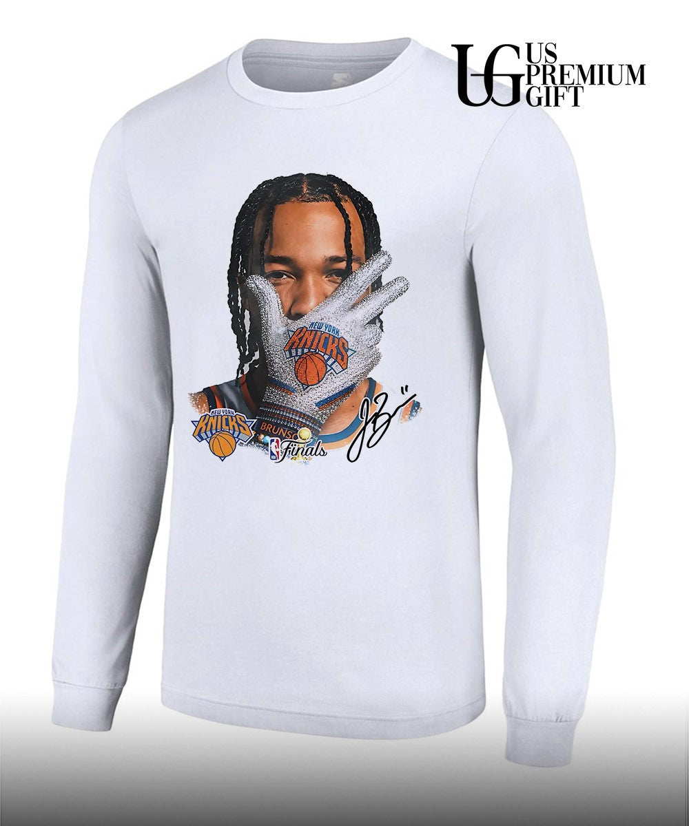 Jalen Brunson Iced Out Glove Knicks finals portrait T-shirt