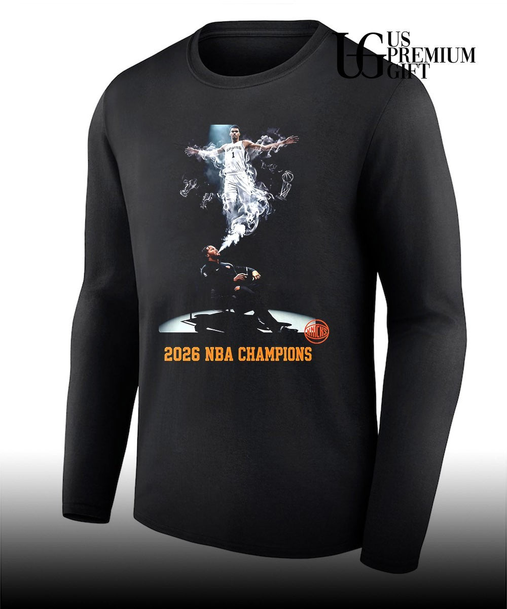 Jalen Brunson Knicks blow away Victor Wembanyama Spurs 2026 NBA Champions shirt