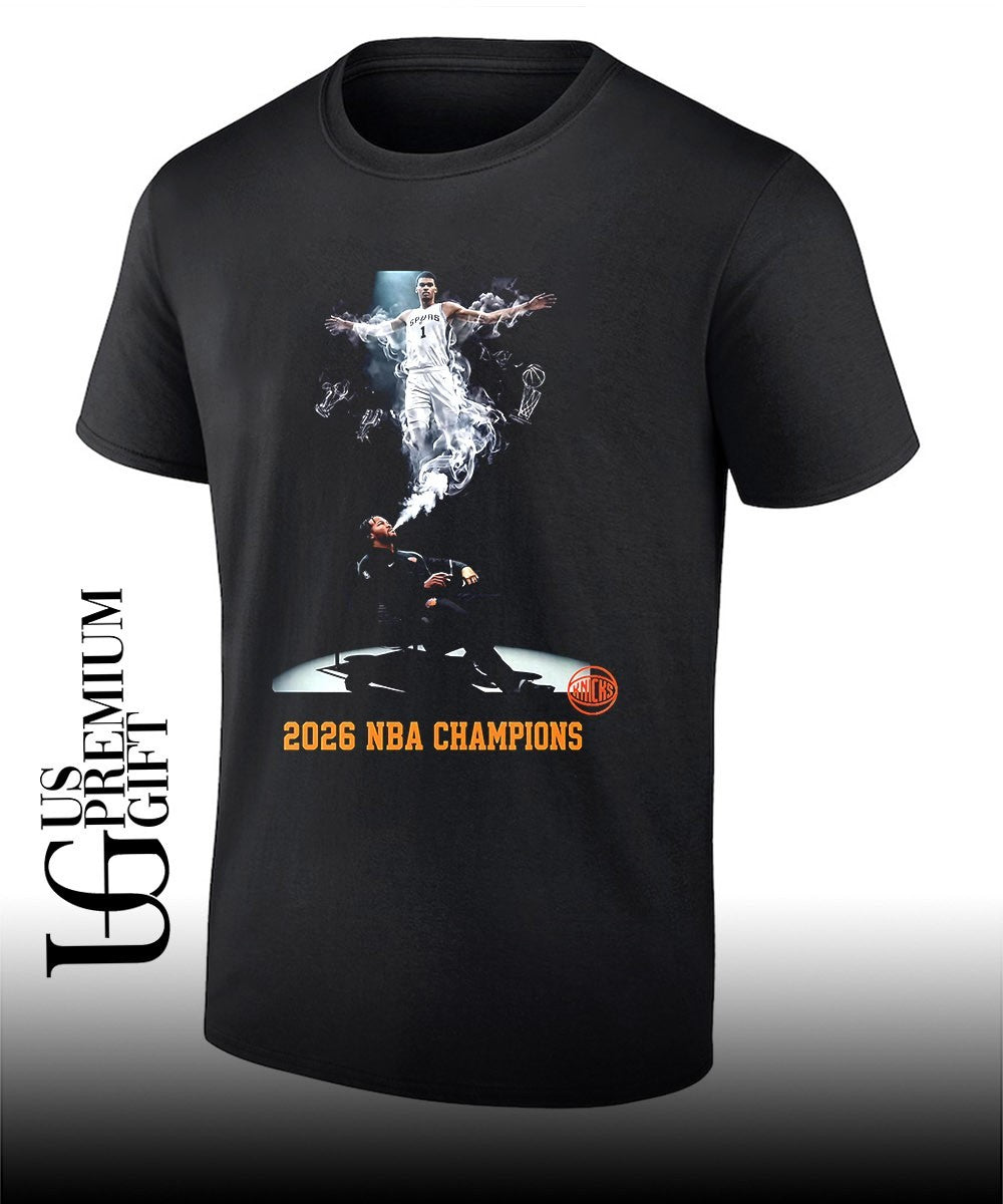 Jalen Brunson Knicks blow away Victor Wembanyama Spurs 2026 NBA Champions shirt