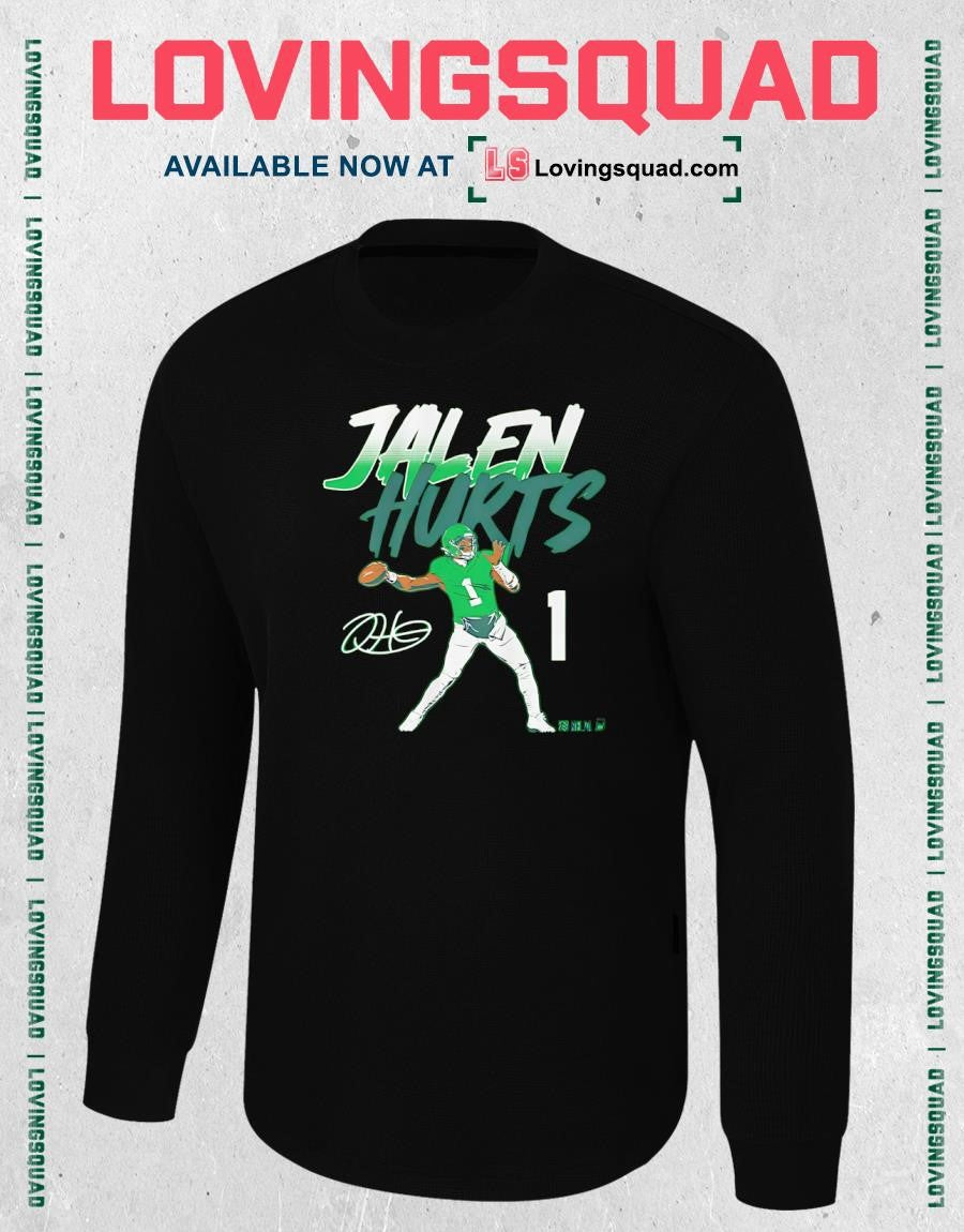 Jalen Hurts Name & Number Pose Signature T-Shirt