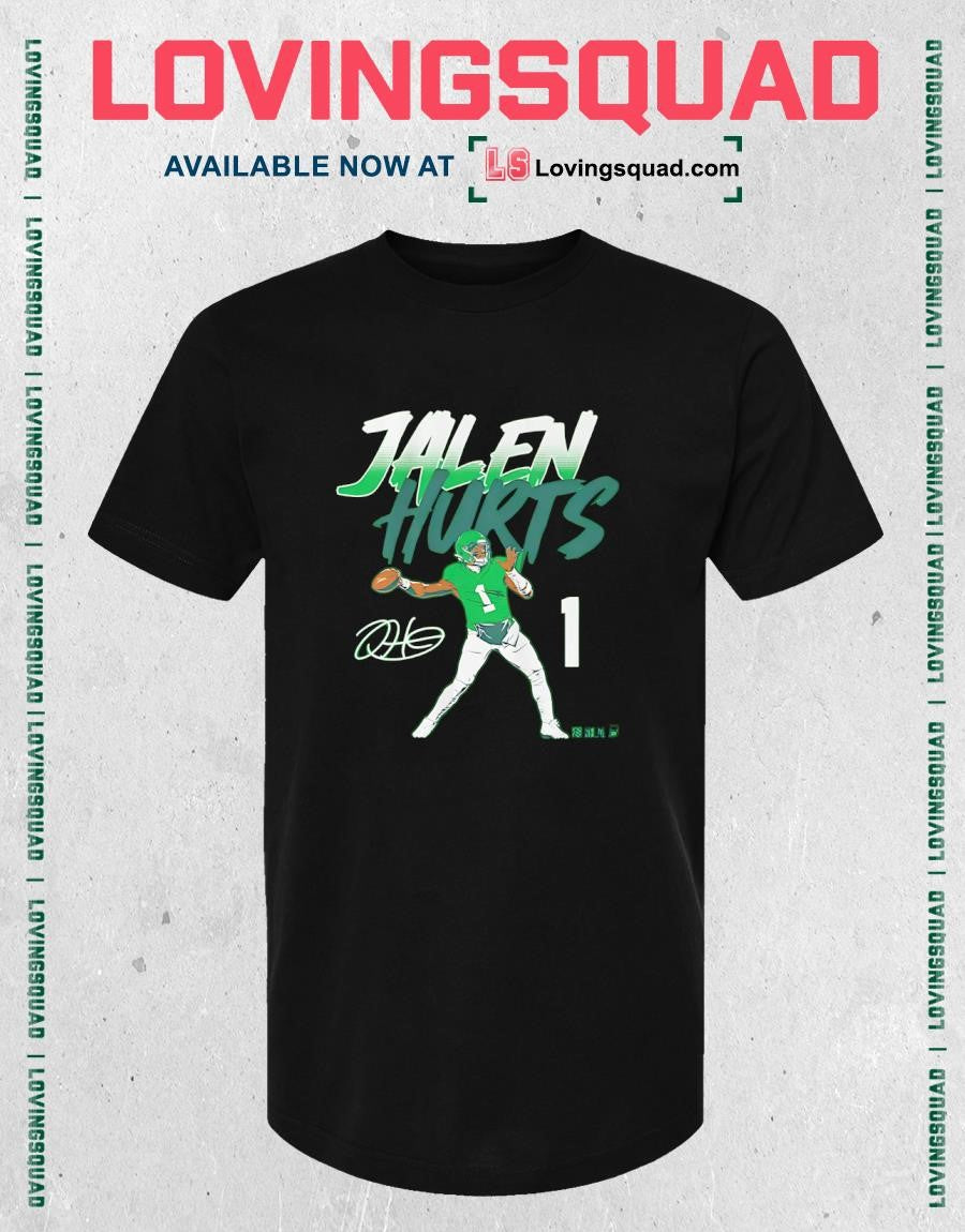 Jalen Hurts Name & Number Pose Signature T-Shirt