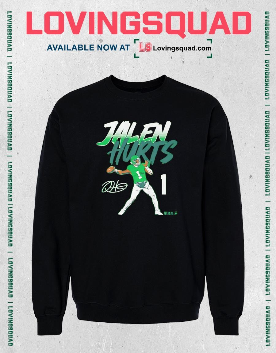 Jalen Hurts Name & Number Pose Signature T-Shirt