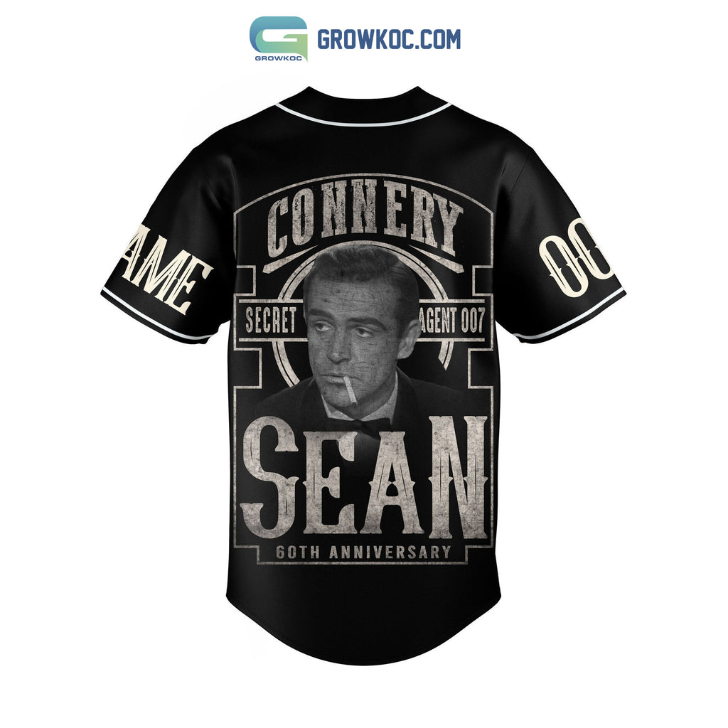 James Bond Connery Sean Secret Agent 007 60th Anniversary Personalized Baseball Jersey