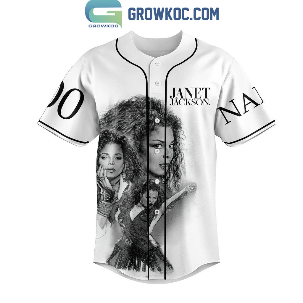 Janet Jackson Together Again Personalized Baseball Jersey White Version