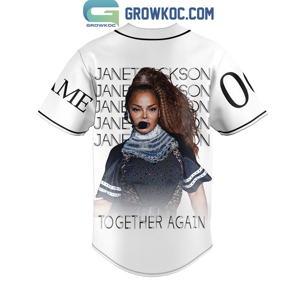Janet Jackson Together Again Personalized Baseball Jersey White Version