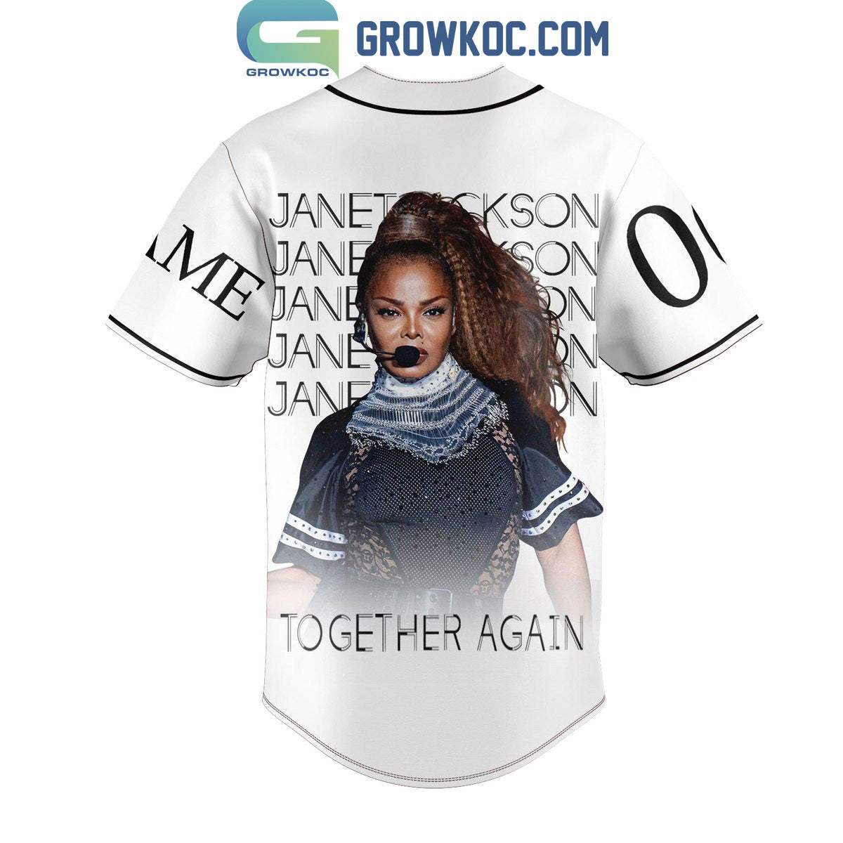 Janet Jackson Together Again Personalized Baseball Jersey White Version