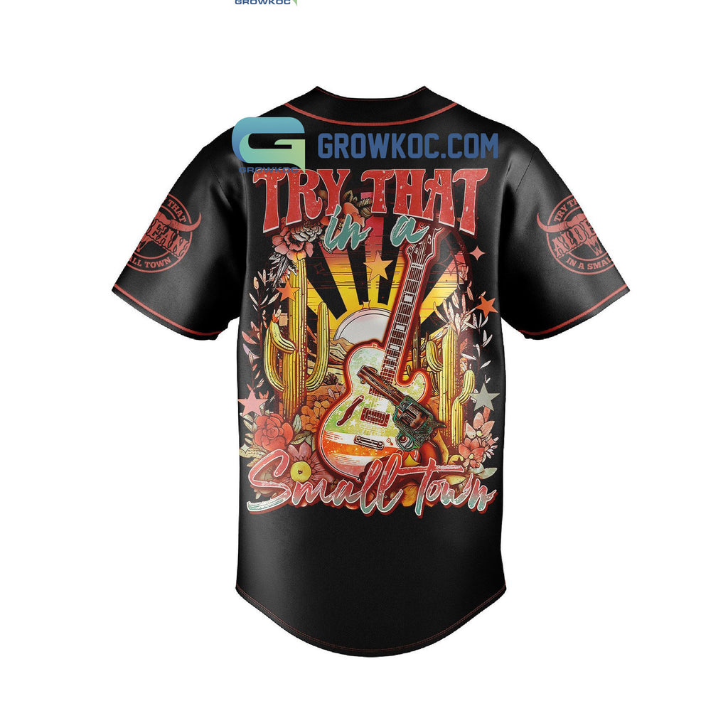 Jason Aldean Try That In A Small Town Black Design Art Baseball Jersey