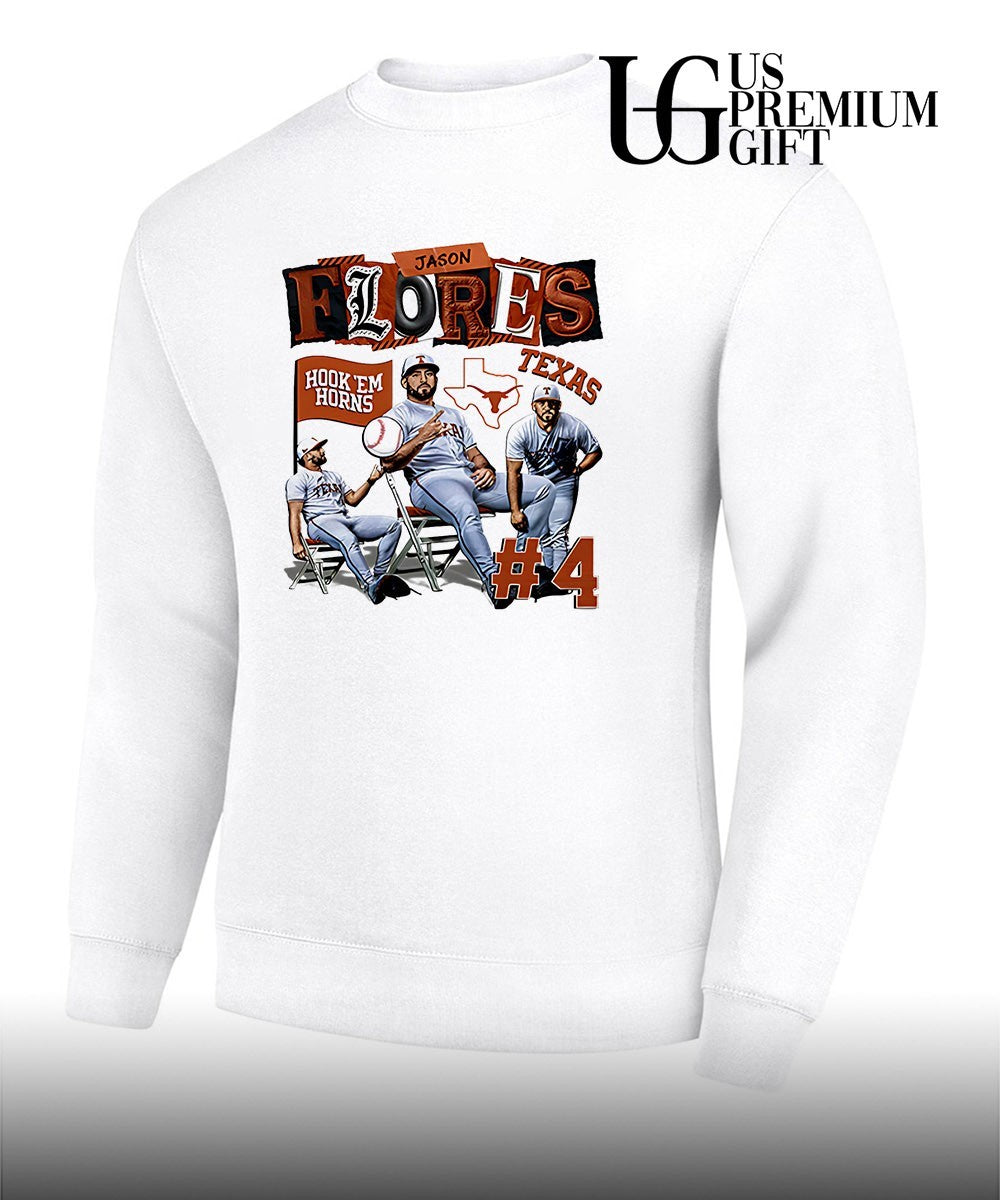 Jason Flores player Texas Longhorns NCAA Baseball youth Collage shirt