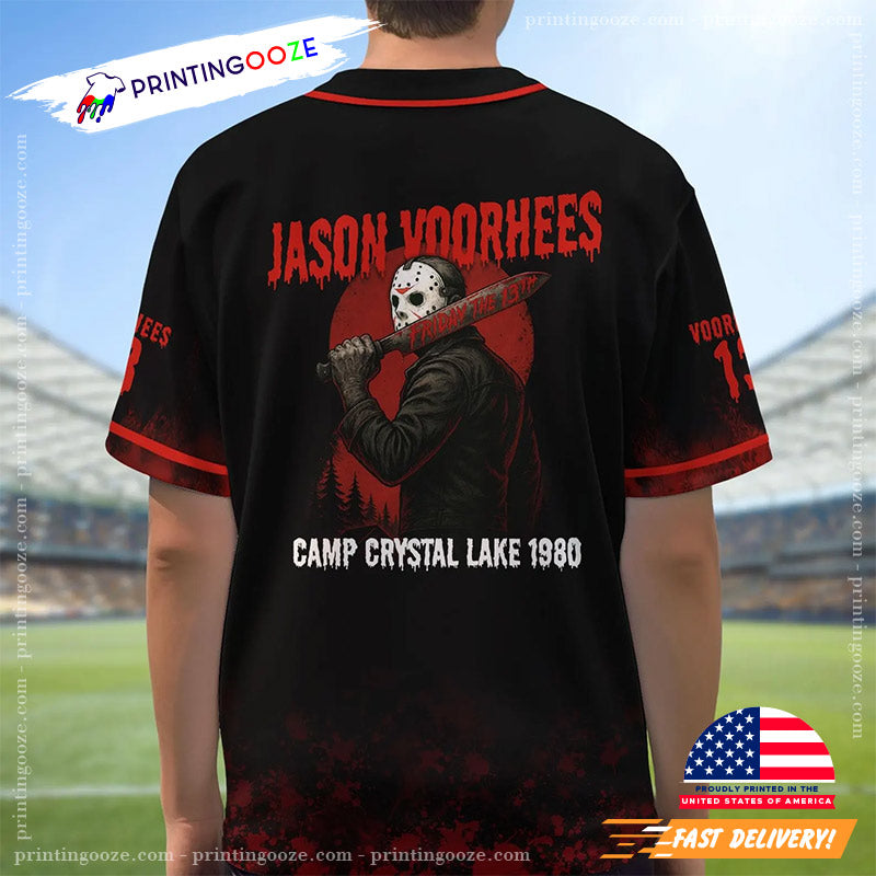 Jason Voorhees Camp Crystal Lake Friday The 13th Baseball Jersey
