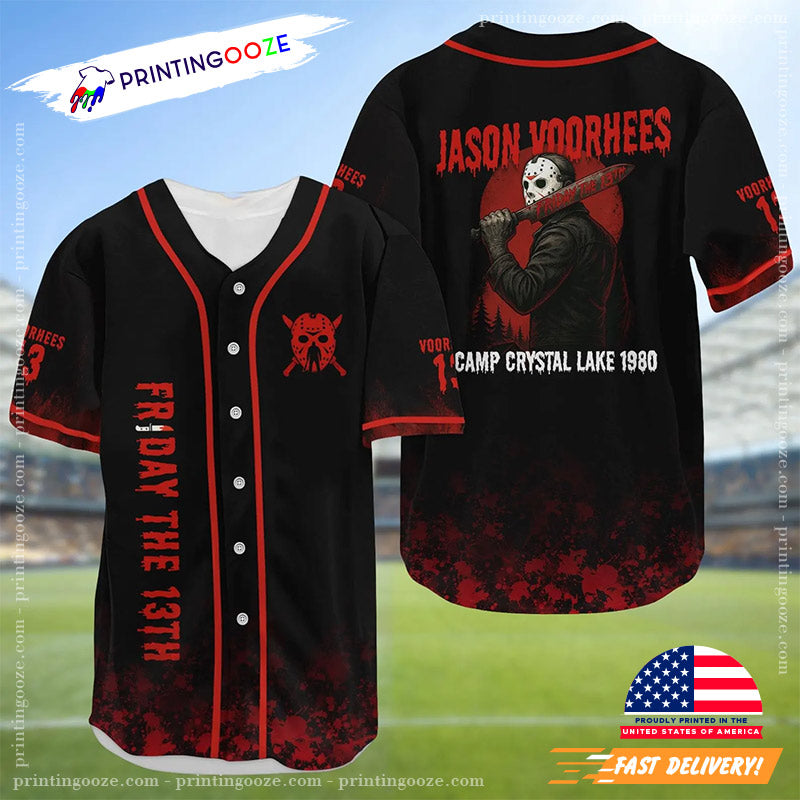 Jason Voorhees Camp Crystal Lake Friday The 13th Baseball Jersey