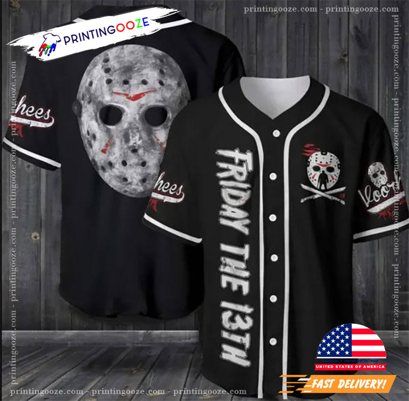 Jason Voorhees Mask Friday The 13th Movie Baseball Jersey