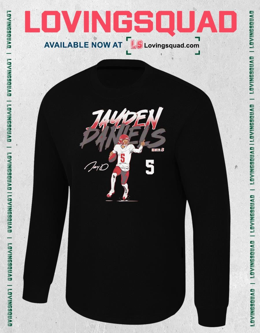 Jayden Daniels Name & Number Pose Signature T-Shirt
