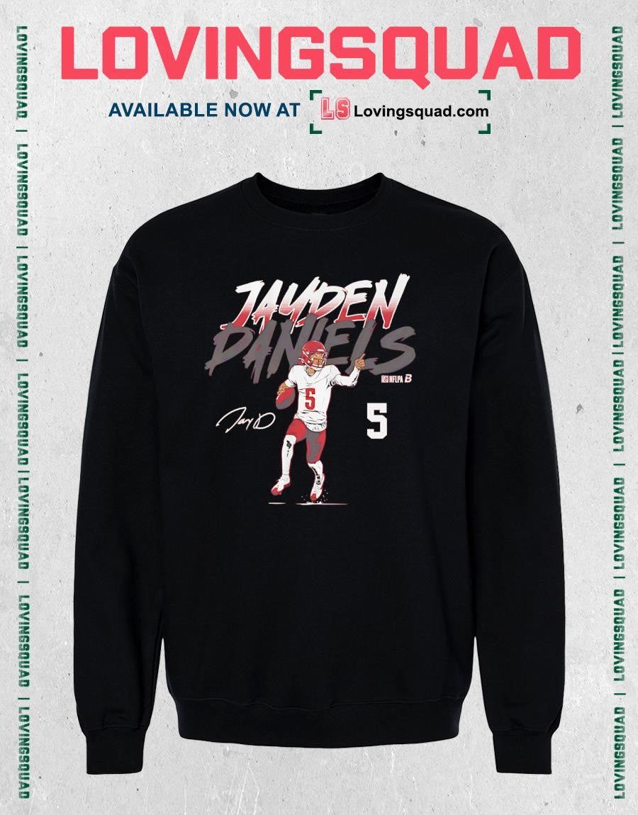 Jayden Daniels Name & Number Pose Signature T-Shirt