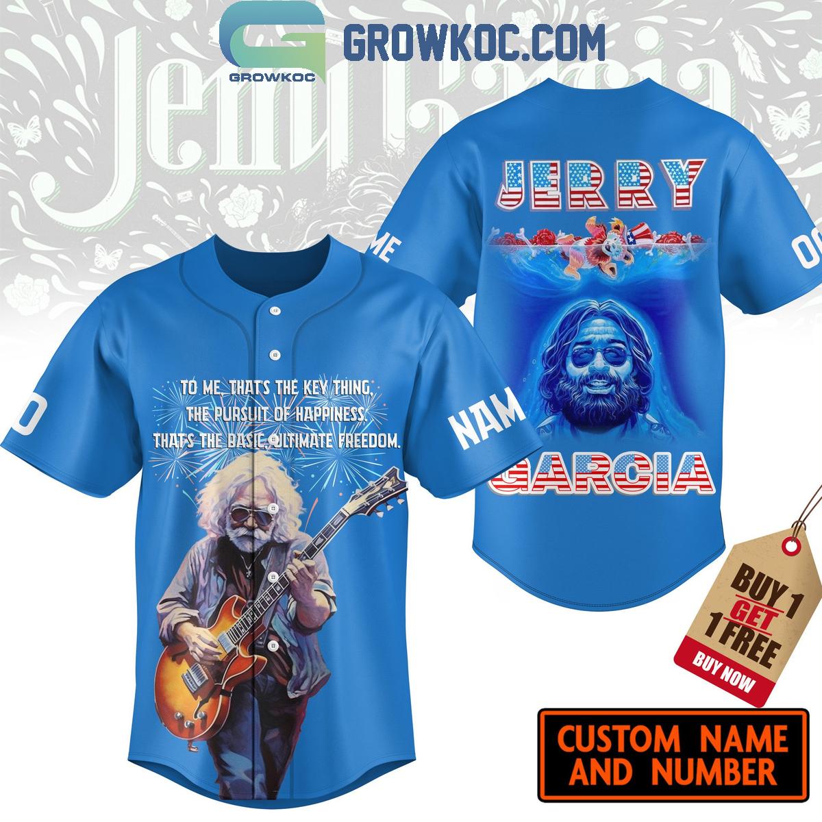 Jerry Garcia Grateful Dead The Pursuit Of Happiness Personalized Baseball Jersey