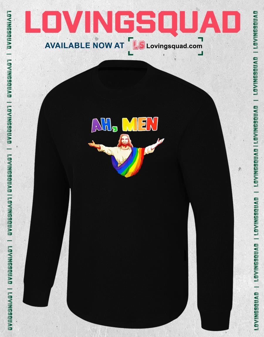 Jesus Ah Men LGBT gay pride graphic T-shirt