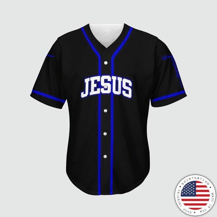 Jesus way maker miracle worker promise keeper light in the darkness Baseball Jersey