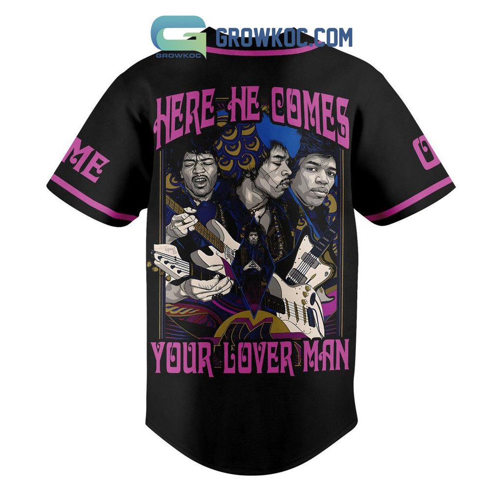 Jimi Hendrix Our Lover Man Personalized Baseball Jersey