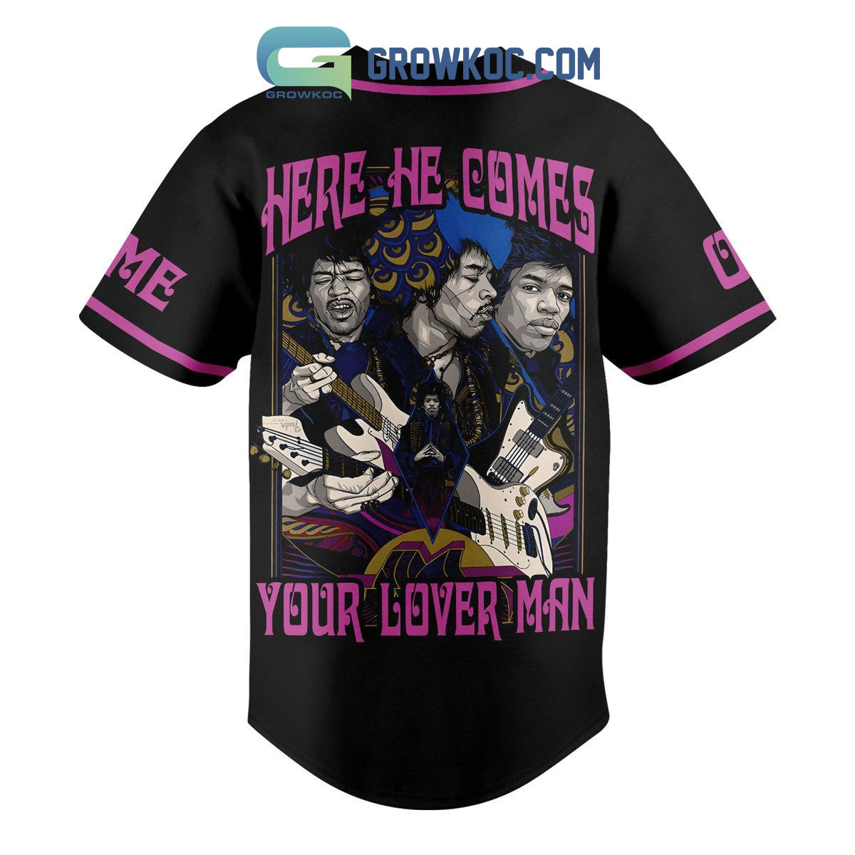 Jimi Hendrix Our Lover Man Personalized Baseball Jersey