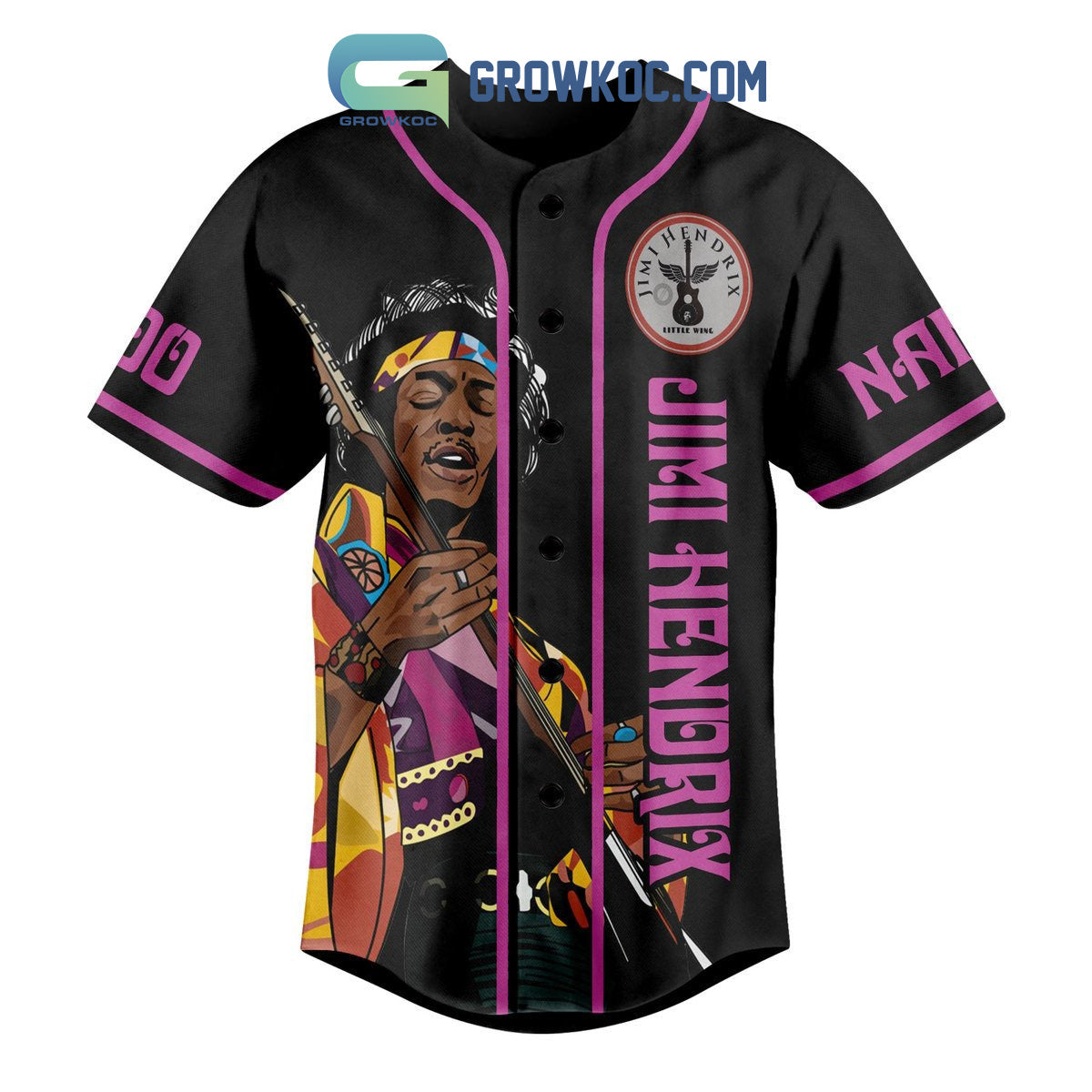 Jimi Hendrix Our Lover Man Personalized Baseball Jersey
