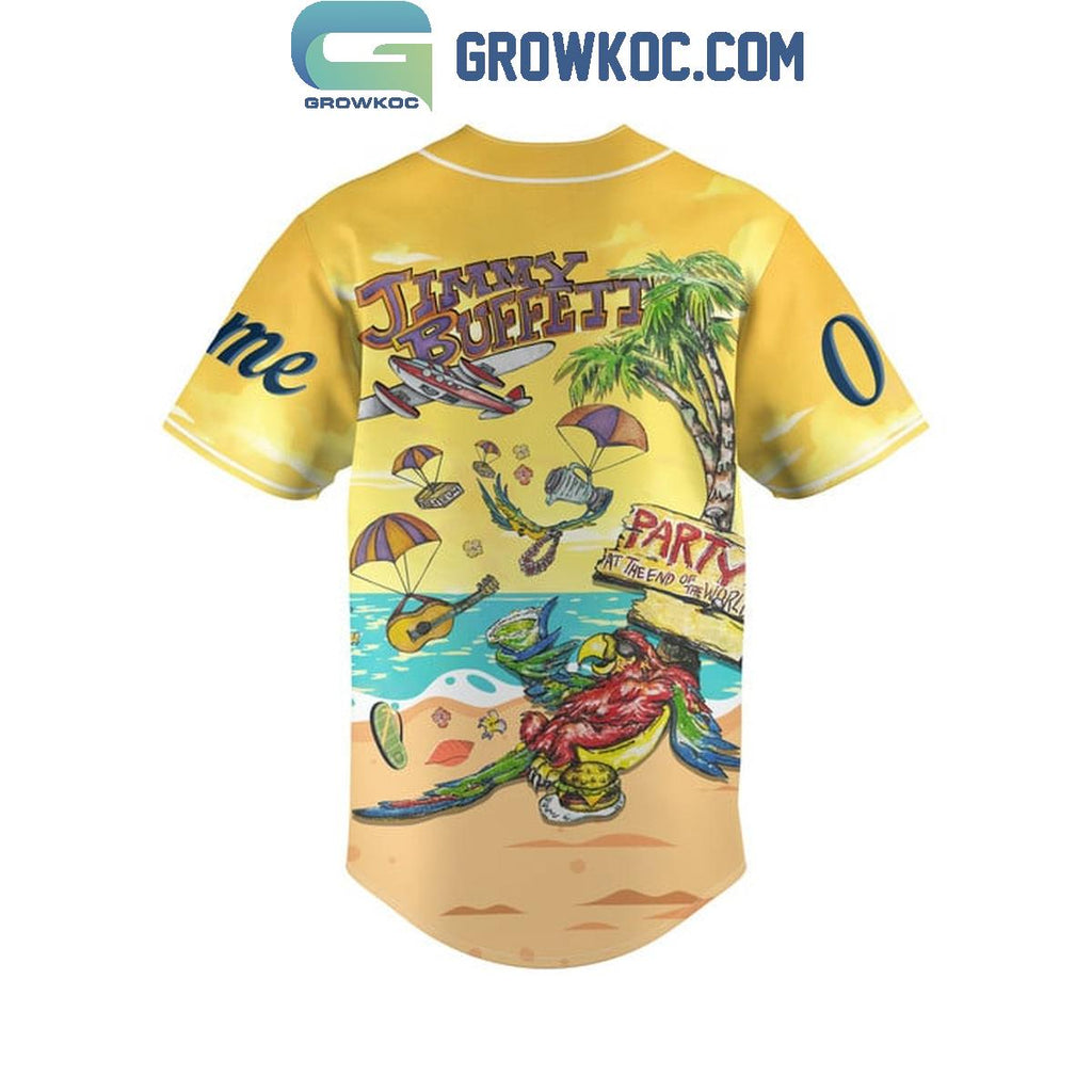Jimmy Buffett Party At The End Of The World Personalized Baseball Jersey