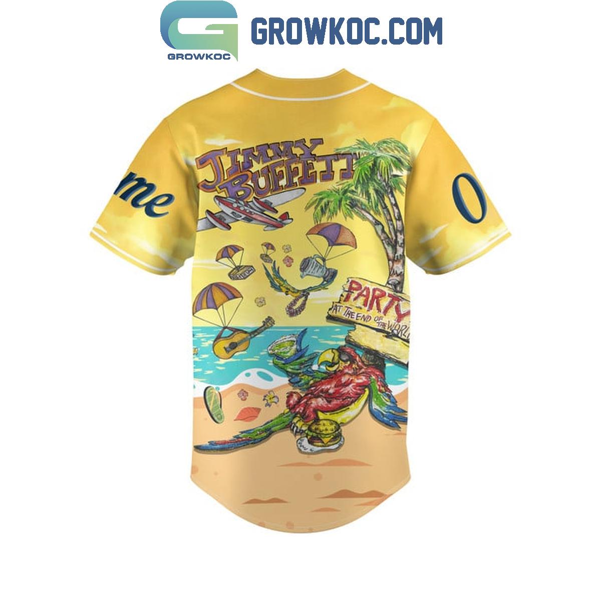 Jimmy Buffett Party At The End Of The World Personalized Baseball Jersey