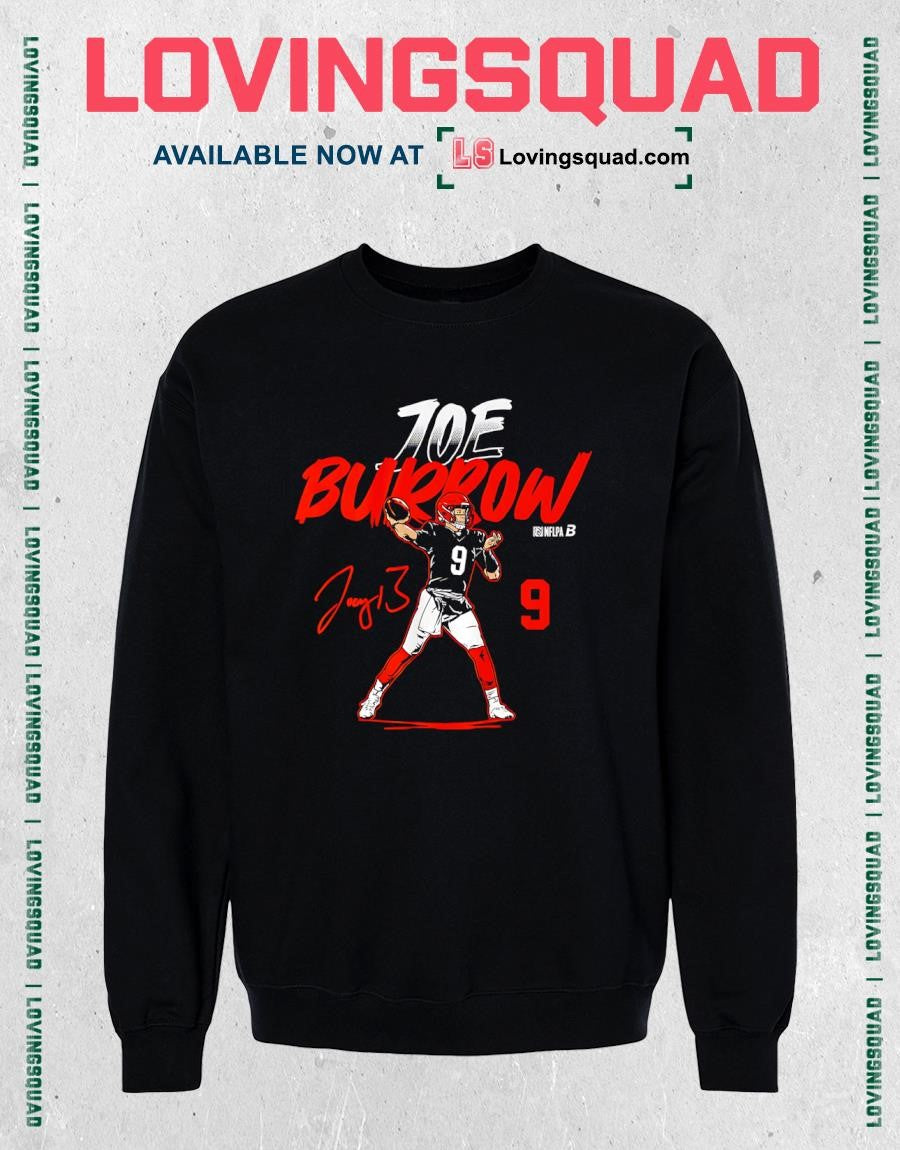 Joe Burrow Name & Number Pose Signature T-Shirt