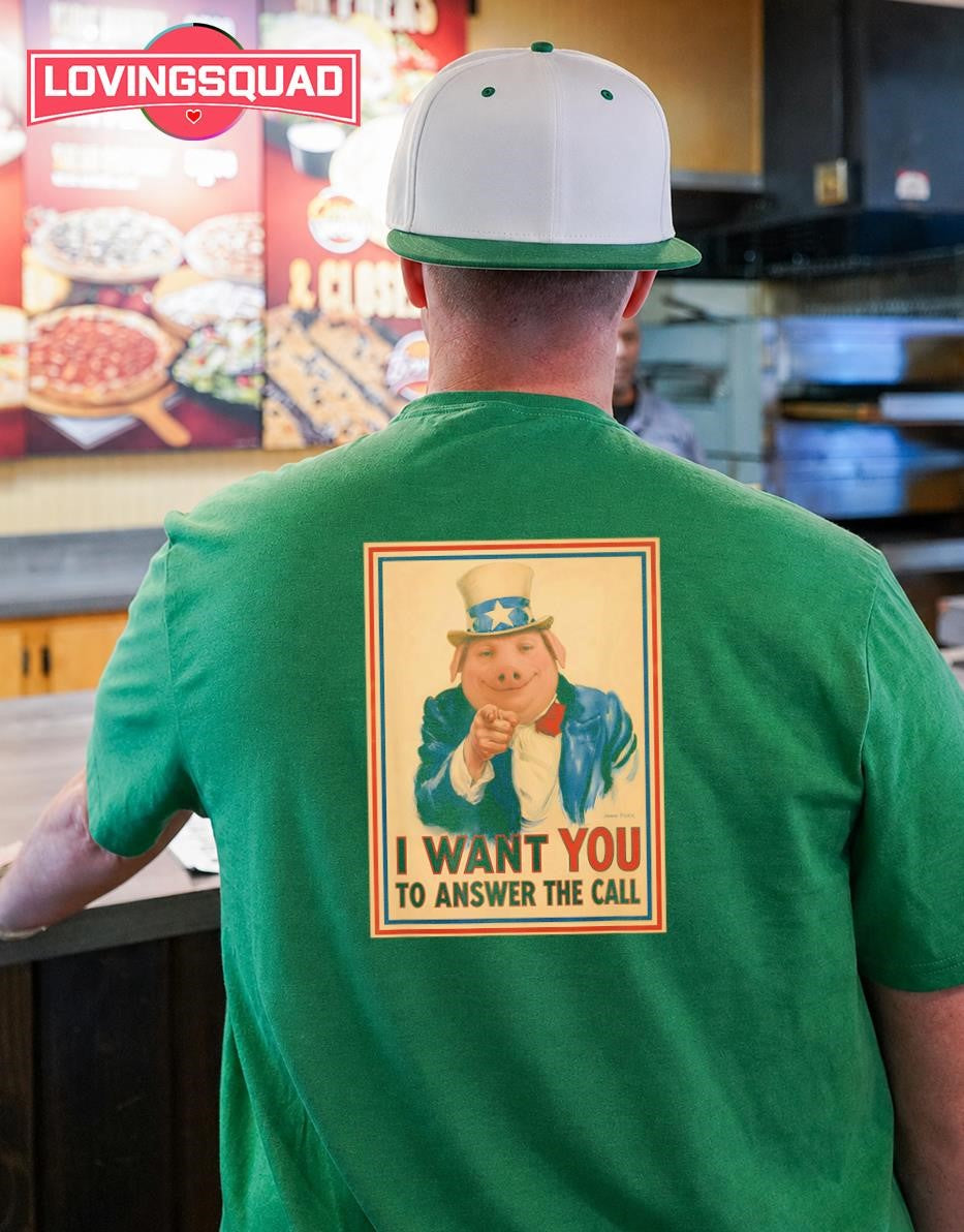 John Pork I Want You to Answer the Call Uncle Sam Meme Funny T-Shirt