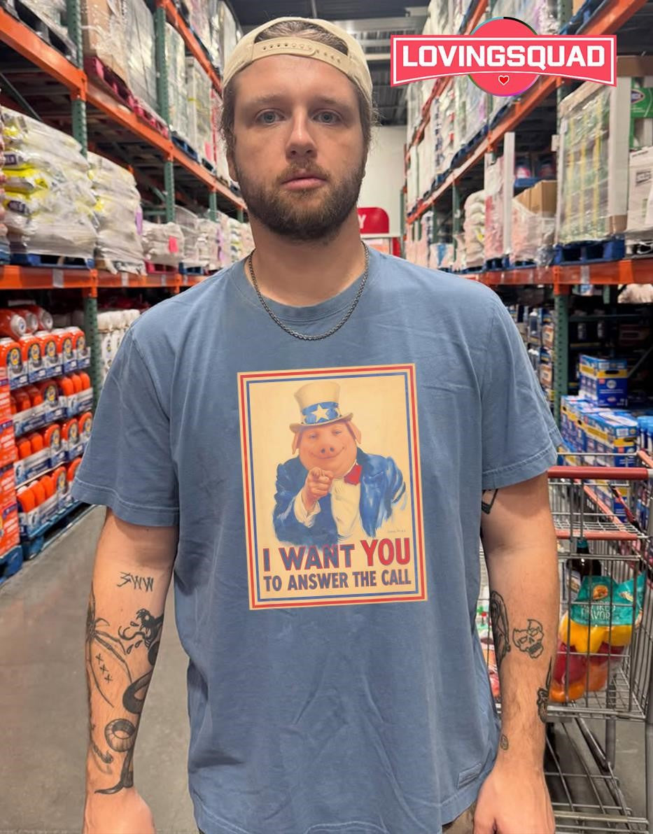 John Pork I Want You to Answer the Call Uncle Sam Meme Funny T-Shirt