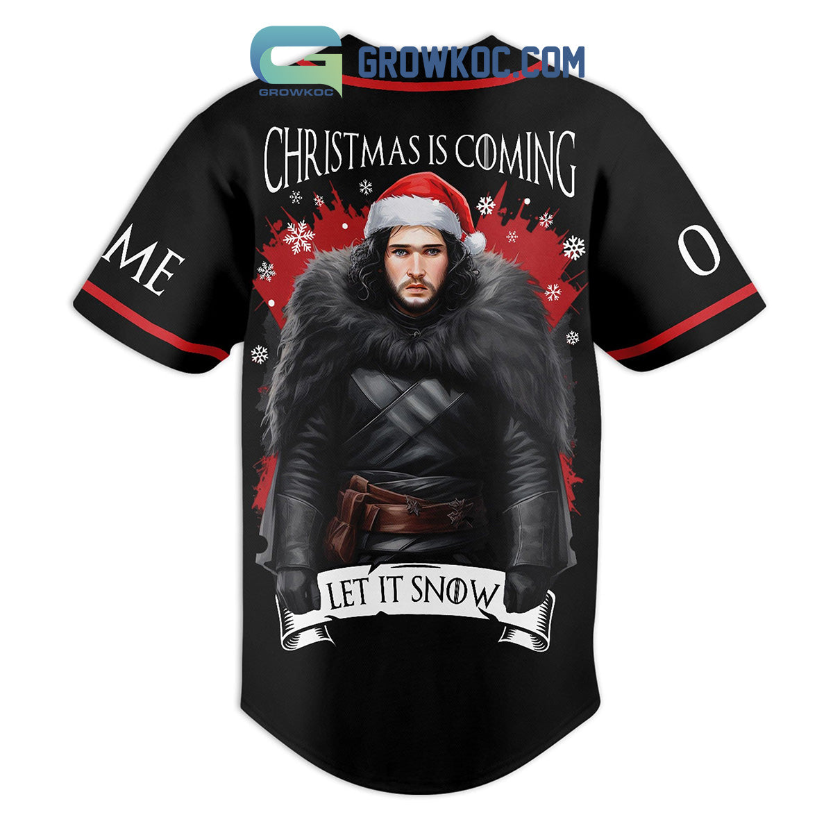 Jon Snow Christmas Is Coming Let It Snow Personalized Baseball Jersey