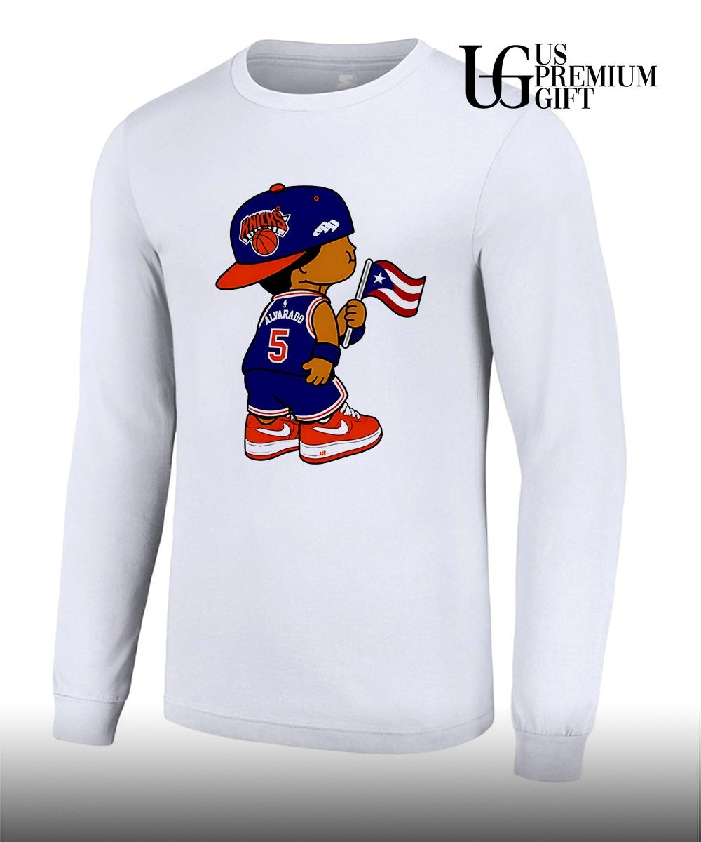 Jose Alvarado Knicks Puerto Rico flag shirt