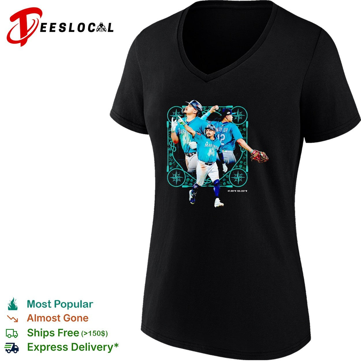 Josh Naylor Seattle Mariners celebration catch shirt