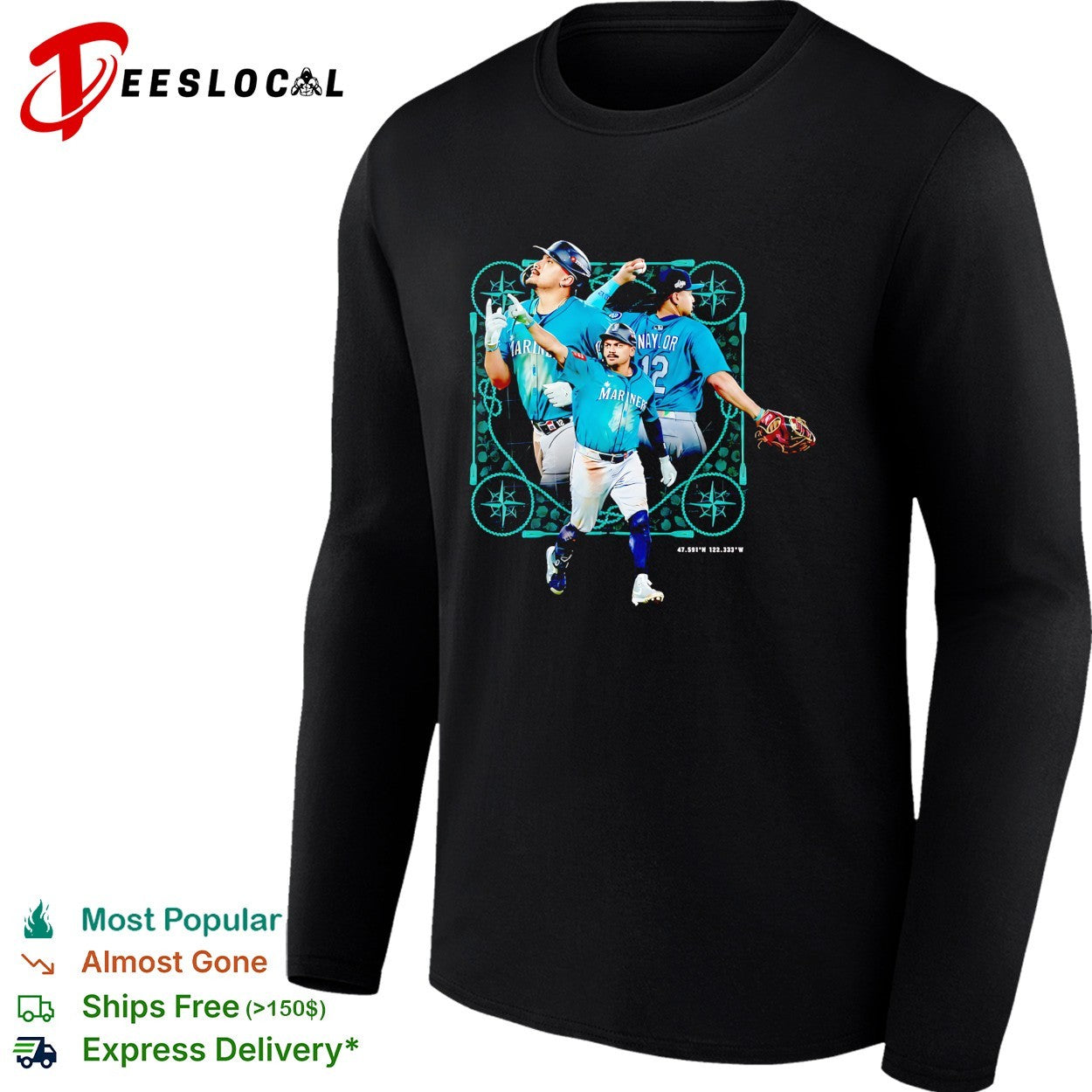 Josh Naylor Seattle Mariners celebration catch shirt