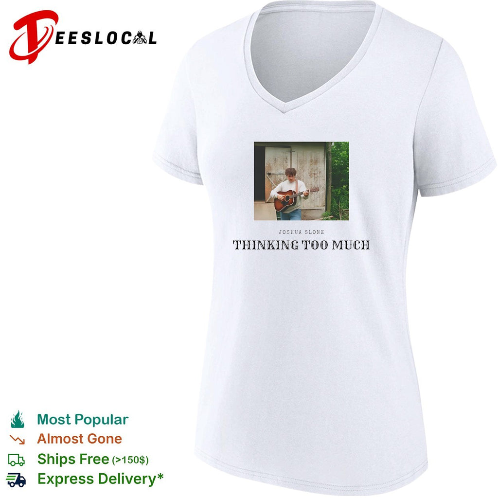 Joshua Slone playing guitar thinking too much shirt