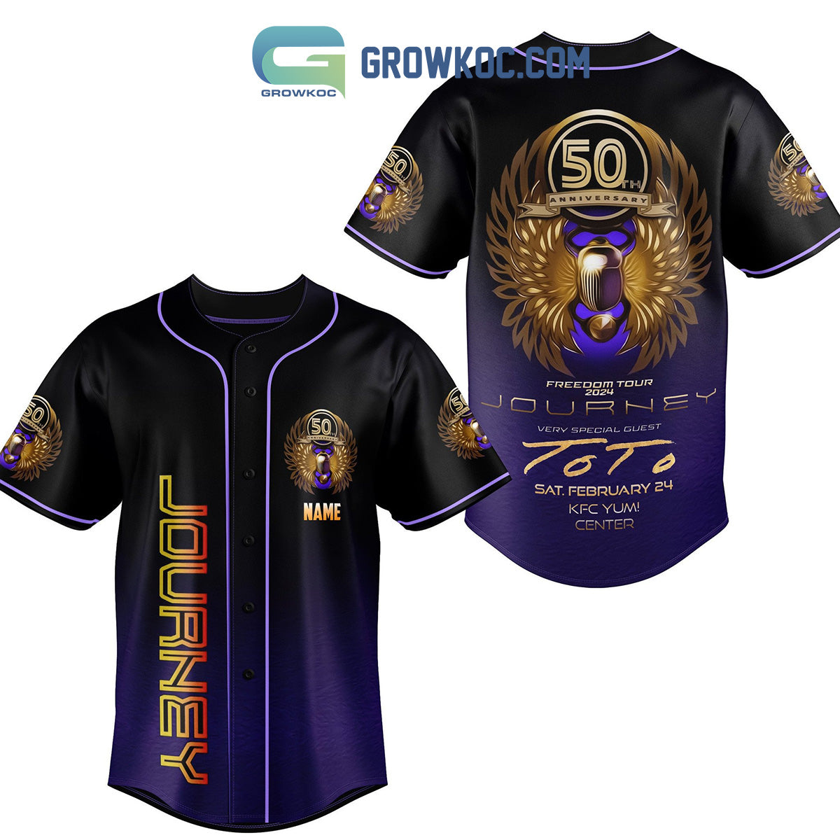 Journey 50th Anniversary Freedom Tour Baseball Jersey