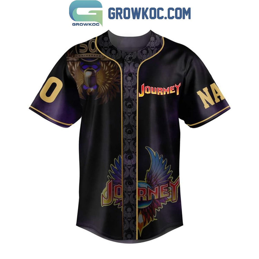 Journey Strangers Waitin’ Up And Down Fan Personalized Baseball Jersey