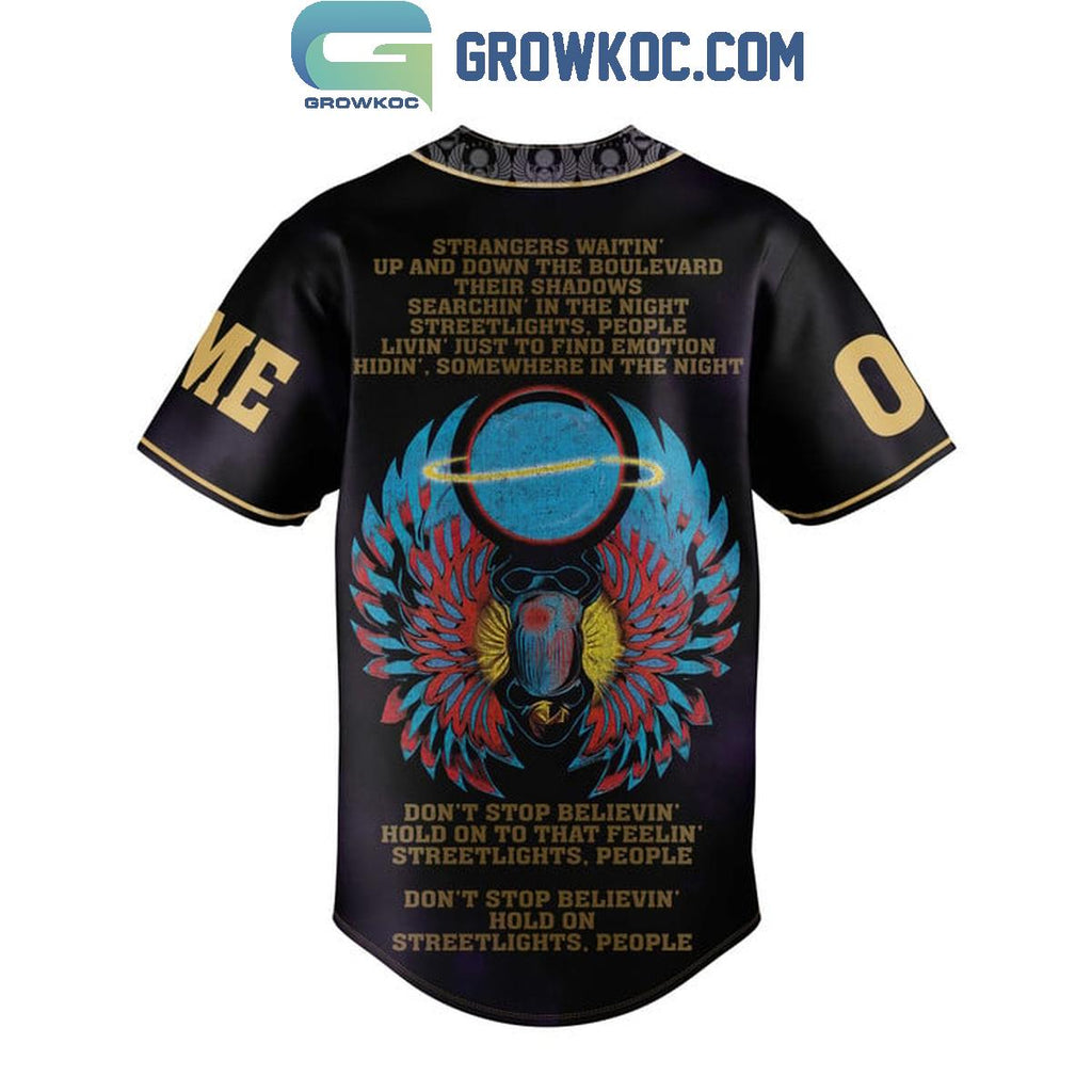 Journey Strangers Waitin’ Up And Down Fan Personalized Baseball Jersey