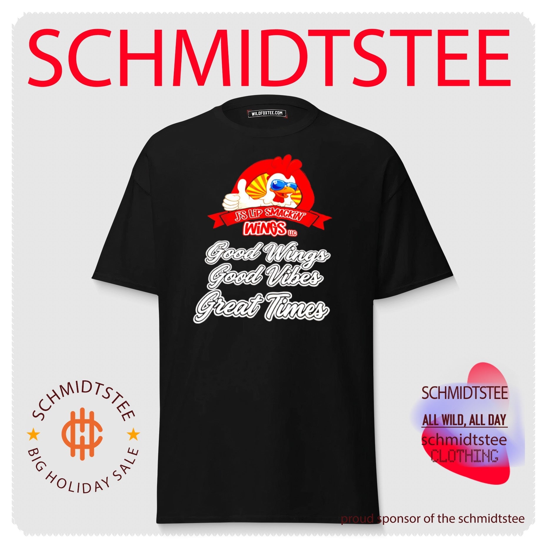 Js Lip Smackin Wings Good Wings Good Vibes Great Times shirt