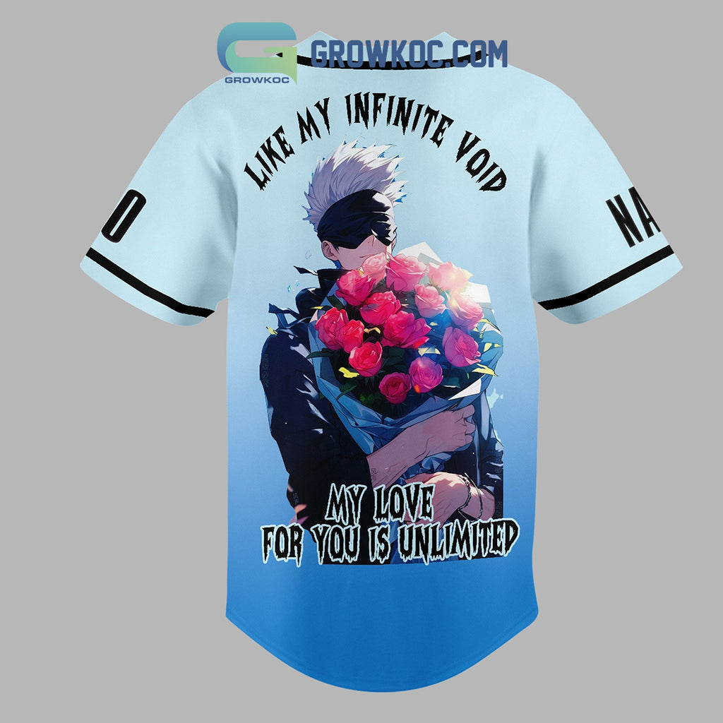 Jujutsu Kaisen Satoru Gojo Be My Valentine Personalized Baseball Jersey