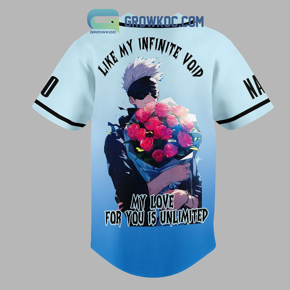 Jujutsu Kaisen Satoru Gojo Be My Valentine Personalized Baseball Jersey