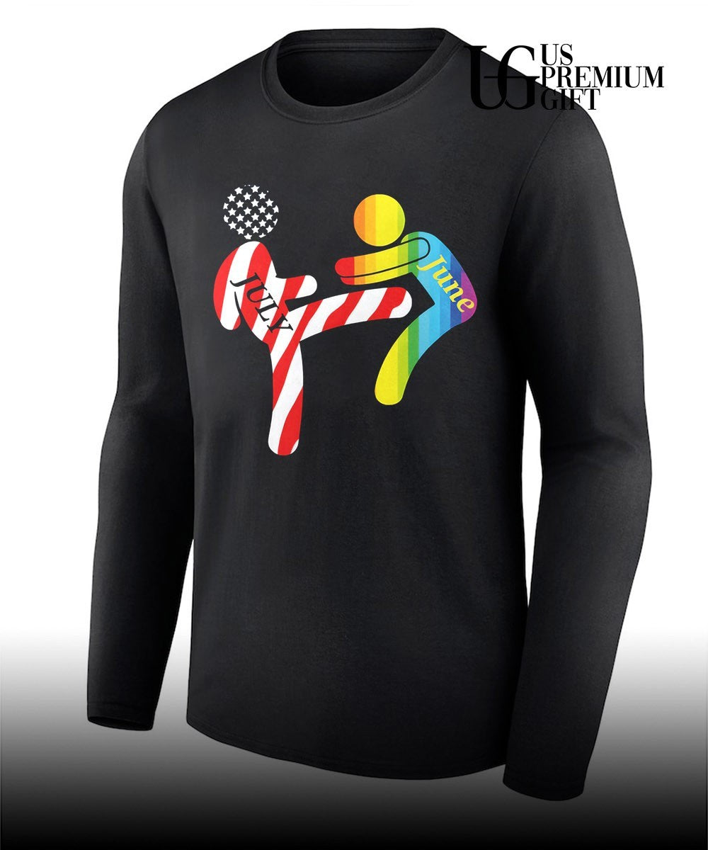 July Independence Kick June Pride Month shirt