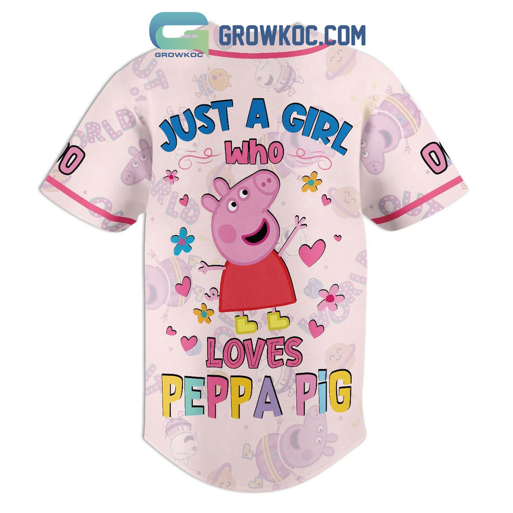 Just A Girl Who Loves Peppa Pig Personalized Baseball Jersey