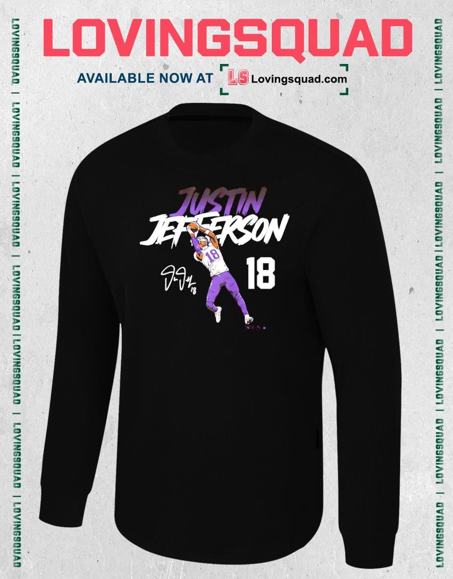 Justin Jefferson Name & Number Pose Signature T-Shirt