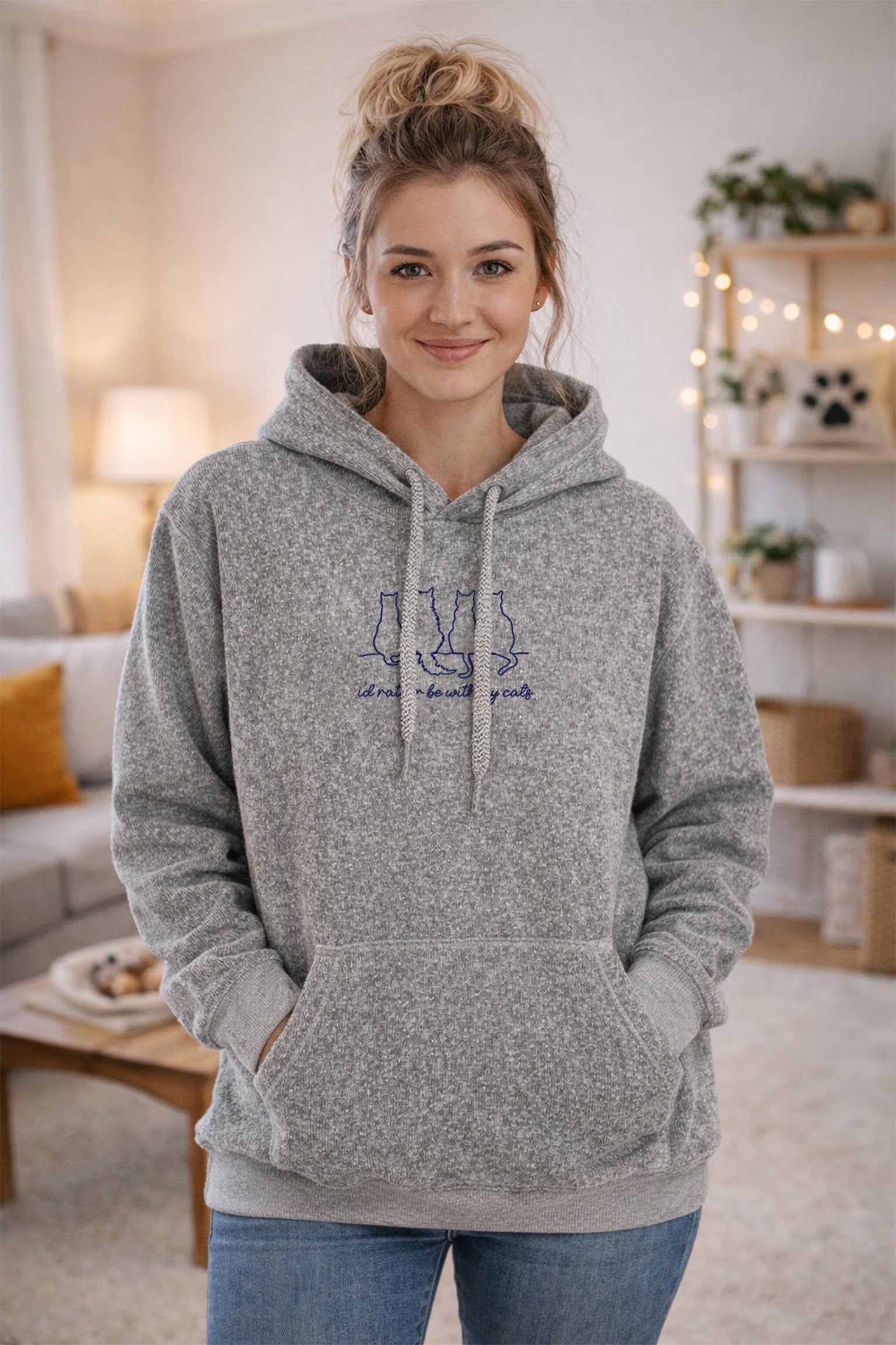 I'D RATHER BE WITH MY CATS, NANTUCKET HOODIE