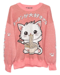 Ramen Neko Knit Sweatshirt