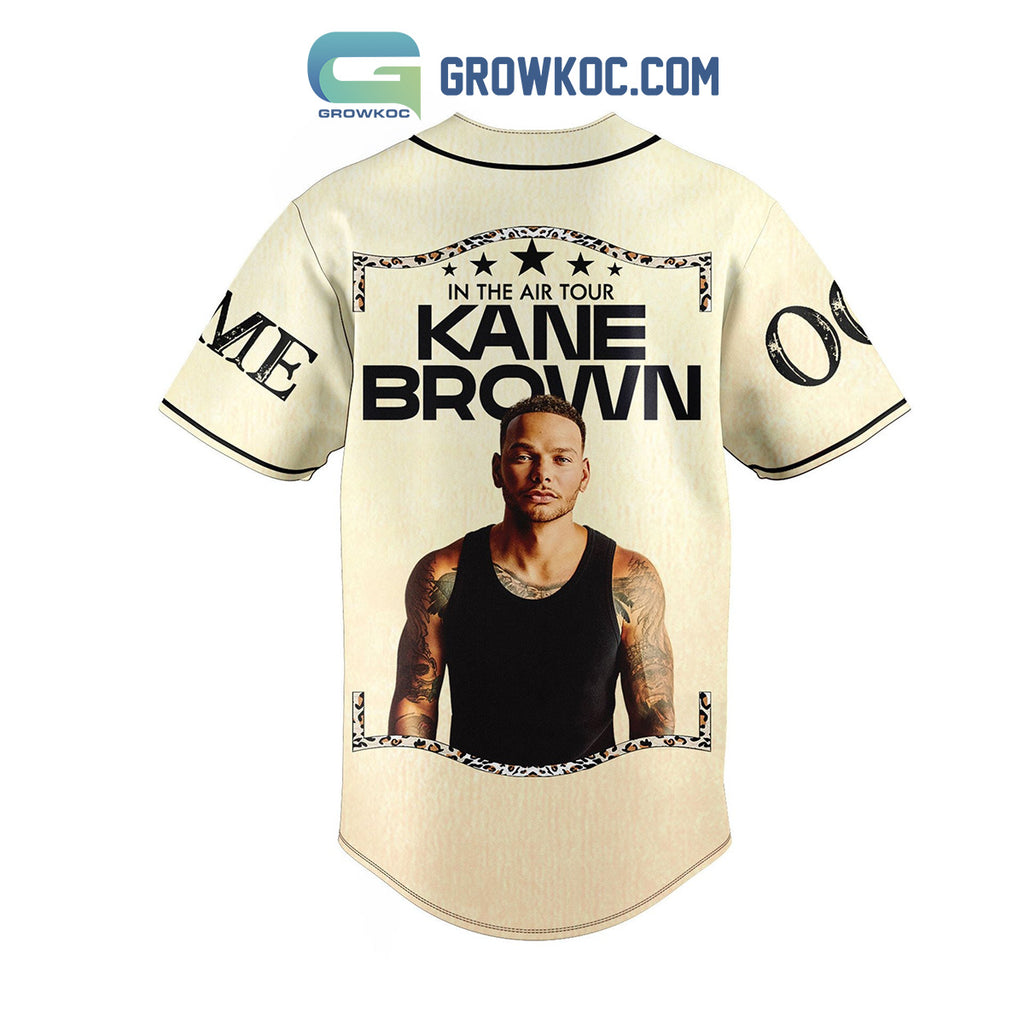 Kane Brown In The Air Tour Beige Personalized Baseball Jersey