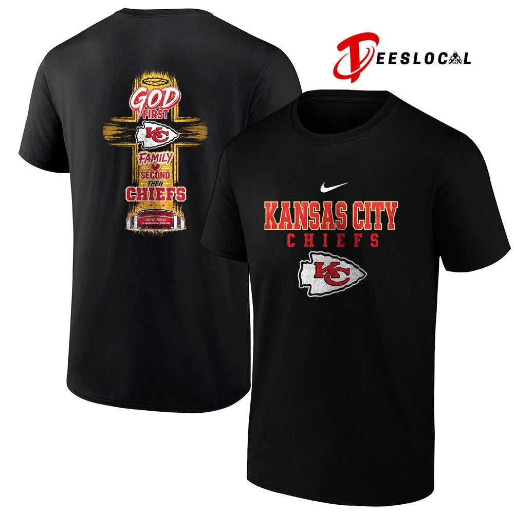 Kansas City Chiefs God first family second cross shirt