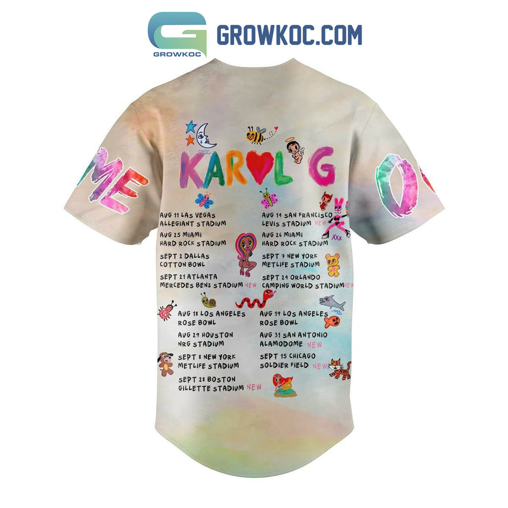 Karol G Ma?ana Ser? Bonito Tour Personalized Baseball Jersey