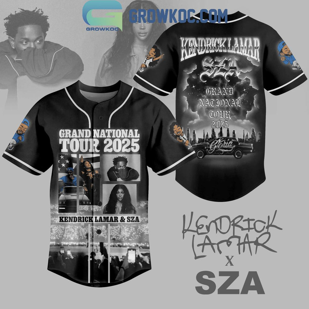 Kendrick Lamar And Sza Grand National Tour 2025 Baseball Jersey